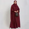 Etniska kläder Ramadan Eid Bönplagg Jilbab Abaya Muslim sätter Hijab Dress Full Cover Hooded Abayas för kvinnor Dubai kläder N262K