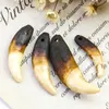 Naszyjniki wisiorek naturalny surowy wilk ząb ecru fang niezabielony amulet urok DIY ręcznie robione zęby psa