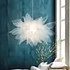 Lâmpadas pendentes Decoração de casamento Voile Lace White Lamp Designer de arte criativa Alto teto pendurado Luz menina Mulher quarto iluminando