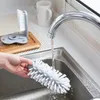 2 In 1 Cleaning Brush Cup Scrubber Suction Wall Lazy Bottles Brush Glass Cleaner Thermos Washing Brush Kitchen Clean Accessories