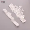 Lantejoulas Lace Bridal Garter Acessórios Perna Sexy Branco Lace Edge Princesa Estilo Troxa Anéis Senhoras Anel Banda Acessório de Casamento 2pcs / Set