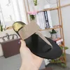 TOP Quality Designer Slippers Luxury Leather Flip Flops Slides Metal chains Summer Sandals Beach Shoes Fashion Slippers With Box SZ 5 - 13 NO3