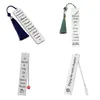 Stainless Steel Bookmark Metal Silver Bookmarker with Chain Office Supplies Opening School Pendant