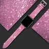 Correa de cuero Glitter Pu para Apple Watch 41 mm 45 mm 44 mm 42 mm 44 mm bandas de 38 mm de 38 mm Women Bling Belt Wutband Iwatch 7 6 5 4 3 SE Accesorios de banda de reloj