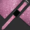 Bracelet en cuir PU scintillant pour Apple Watch 41mm 45mm 44mm 42mm 40mm 38mm Bandes Femmes Bling Shiny Ceinture Bracelet iWatch 7 6 5 4 3 SE Accessoires de bracelet de montre