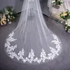 3m Soft Tulle Bridal Veils Lace Appliqued Edge Wedding Veil With Comb Cathedral Wedding Hair Accessories Marriage velos de novia largos CL0346