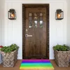 Carpets Rainbow Colors Color Colorful Doormat Modern Polyeste Bathroom Entrance Floor Carpet Home Rug Waterful Decor Foot Pad