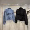 Vestes pour femmes Hiver Denim Lorean Style Petit Parfum À Manches Longues Jeans Veste Manteau Court High Street Femmes Top SurvêtementFemmes