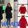 Womens real wolf fur collar down jacket mid-length slim puffer jackets epaulette decoration white duck down filling quality outerwear designer overcoat fluffy coat