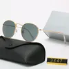 Солнцезащитные очки 2022 Classic Designer Brand Round UV400 Eyewear Metal Gold Frame Glasses Мужчины Женщины Зеркальные стеклянные линзы Солнцезащитные очки с коробкой