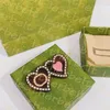 Cute Double Heart Hair Clip Luxury Diamond Barrettes Classic Letter Hairpin Women Chic Acrylic Barrette Headdress