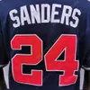 Deion Sanders Jersey 21 24 Vintage Nero Crema Grigio Navy Rosso Cooperstown Baby Blue Pullover Gessato Taglia S-3XL