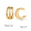 Stud Fashion Gold Silver Color Metal Geometric Earrings For Women Original Design Punk Big Round Brincos Statement JewelryStud Odet22 Farl22