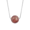 Natürliche Stein Anhänger Halsketten 10mm Erdbeere Quarz Tigerauge Amethysten Energie Heilung Halsketten Frauen Schmuck