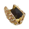 Evening Bags Brown Cylinder Rhinestone Crystal Bag Metal Heavy Clutch Prom Purse For Female Deluxe Wedding SC900Evening
