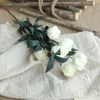 Decorative Flowers & Wreaths 1 Bouquet 6 Heads Artificial Rose Fake Silk PE For Wedding Party Decoration Home Office Daily Decor Colors