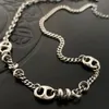 Sterling Silver Stitched Necklace Geometric Pattern Chain