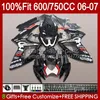 Suzuki GSXR 750CC 600CC 750 600 CC 06-07 GSXR600 GSXR750 K6 GSX-R750 06 07 GSXR-750 GSXR-600 2006 2007注射モールドフェアリング光沢ブラック