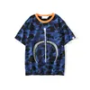 Sportwear Camiseta Jogger Tracksuit Pullover Algodão Crewneck Ape Tubarão T-shirt moda camisas para homens mulheres E5CX #