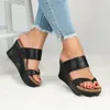 Kadın Sandalet Takozlar Ayakkabı Yaz Kama Topuklu Flip Flop Chaussures Femme Artı Boyutu Yüksek 220602