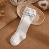 Cute Children's Girls Stockings Toddlers Kids Knee High Bows Stripped Long Tights Knitting School Sock Infant Baby Socken