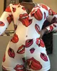 Mode Frauen Onesies Sexy Langarm Nachtwäsche Cartoon Gedruckt Shorts Taste Overall-spielanzug Casual Damen Plus Größe Hause WearCy87