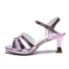 Sandals Girl Summer Women's Sliver Gold Large Bow Bag Heel Ladies Fashion Sweety Silver Mid SandalsSandals