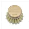 Brosses de nettoyage outils ménagers organisation de ménage maison jardin nouvelle brosse de cuisine en bois de sisal hêtre bambou tête de vaisselle outil propre