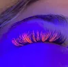 UV Neon Yellow Blue Rose Red Colored Eyelash Extensions Glow in the Dark lashes Fluorescent Green Bright Colorful Bulk Classic Individual Eyelash Extension