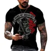 T-shirt da uomo T-shirt con stampa teschio moda 3D T-shirt estiva stile punk Hip Hop manica corta Camiseta oversize