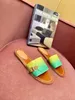 Dames sandalen slippers borduurwerkontwerpers glijden sandaal bloemen brokaat slippers gestreepte strandleer rubberen rubberen bloemen slipper loafers 0508