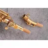 Gold BB Professional Soprano Saxophone YSS-875EX Original en-till-en-strukturstil mässing Guldpläterad saxosoprano