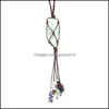 Искусство и ремесла модные ручные натуральные каменные чары 7 Chakras Crystal Cround Tassel Hang Pendants Car Задние виды зеркала PE Sports2010 DHR0A