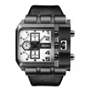 OULM 3364 Bracelet en cuir de luxe Men sur le nouveau Style Fashion Sport Militarz Quartz montre la garde-temps