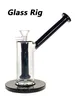 Glass Hookah Rig/Bubbler para fumar bong 7inch Altura com perc preto com fêmea de 14mm e bojo 2500g peso BU072