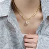 925 Sterling Silver Necklace& Pendants Heavy Link Chain White Crystal Round Pendant Necklaces For Women Girls Wedding Party Gifts