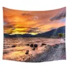 Wall pendurada Art Deco Sunrise Beach Wave Tapestry Room de estar de quarto decoração de casa Antecedentes de parede decorativa J220804