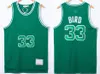 Vintage baskettröjor syade 33 Larry Bird Paul Pierce Ray Allen Kevin Garnett Rajon Rondo Jersey White Green Black Retro Breattable Sport Man Shirts