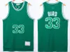 Vintage-Basketballtrikots genäht 33 Larry Bird-Trikot 34 Paul Pierce Ray Allen Kevin Garnett Rajon Rondo-Trikots Weiß Grün Schwarz Retro Atmungsaktive Sporthemden