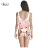 Anime älskling i Franxx Zero Two 3D Print Girls Onepiece Bathing Suit ärmlös Slim Sexig Women Summer Badkläder 220617