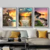 50x40cm 5d Diamond Painting Landsage Sunset SEA View Squareround Broidery Cross Stitch Kit Paint