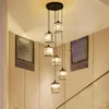 Lampade a sospensione Luci del Nord Europa Villa Stair Crystal Luxury Post Modern Dining Room Living Hanging LightsPendant