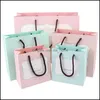 Gift Wrap Event Party Supplies Festive Home Garden Striped Senior Kraft Paper Bags Festival Packing Bag Shop Diy Mtifunction Candy Food Dr