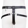 Pantalon de chasteté en cuir pénis manchon sac hommes sous-vêtements sexy slips bdsm bondage contraintes jouets sexy pour pantes érotiques