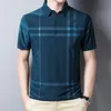 Camisa Polo de Manga Curta Masculina de Verão Estampada Slim Fit Vestuário Streetwear Moda Casual Masculina Tops 220702