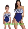 Toppdesign 2024 barn delade badkläder kvinnors höga midja bikini med ruffles förälder barn badkläder bikini set yakuda flexibel stilig sexig