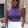 purple sleeveless tops