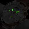 Cronógrafo relógio homens assiste a marca de couro luxo relógio de pulso de relógio impermeável esporte militar clock + caixa