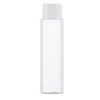 Verpackung: Leere, durchsichtige, gefrostete Plastikflasche, flache Schulter, PET-Weiß, glänzender silberner Deckel mit Innenstopfen, nachfüllbarer, tragbarer Kosmetikverpackungsbehälter, 150 ml