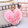 Plush Pompom Bookchain Butterfly Butterfly Heart Hair Ball Beychain Женские сумки для ключей Ключ Кольцо ручной работы Accrssory Подвески Очаровательные украшения